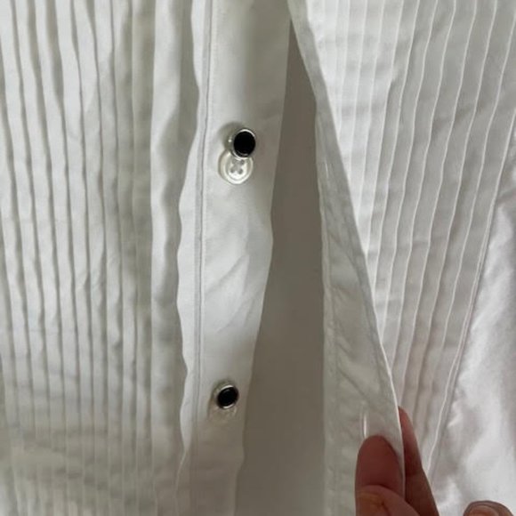 J Crew Thomas Mason Ludlow Tuxedo Shirt w/ Cuff Links M/L - Picture 6 of 6